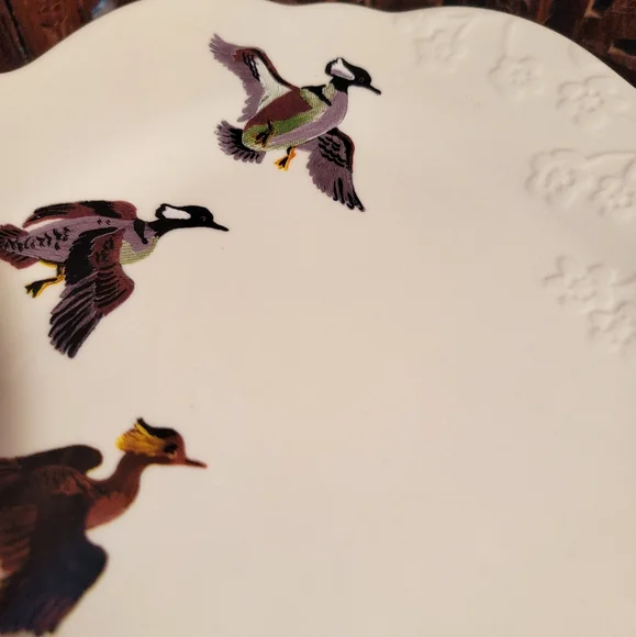 NWT Anthropologie Nathalie Lete Marais Ducks Serving Scalloped Edge Platter